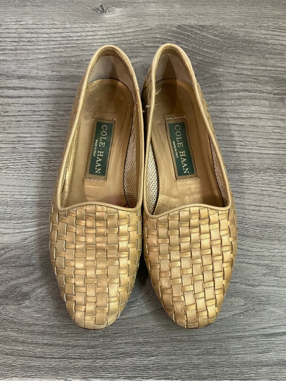 Cole Haan Gold Loafer Flats